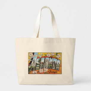 Grand Tote Bag Carte postale Vintage Atlanta