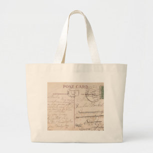 Grand Tote Bag Carte postale vintage pour Amelia