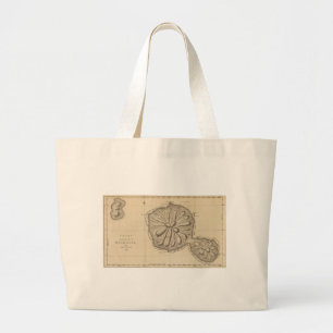 Grand Tote Bag Carte vintage du Tahiti (1773)