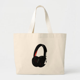 Grand Tote Bag Casque Pop Art Head Téléphone
