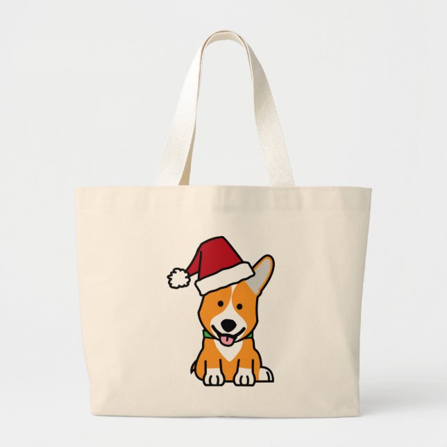 Grand Tote Bag Casquette de Père Noël de Noël de Gallois de (Devant)