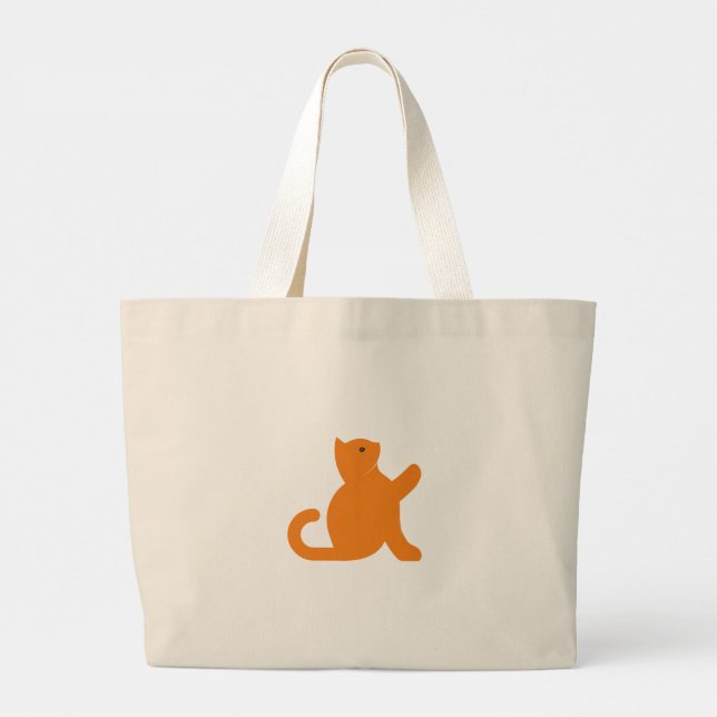 Grand Tote Bag Cat dit bonjour (Dos)