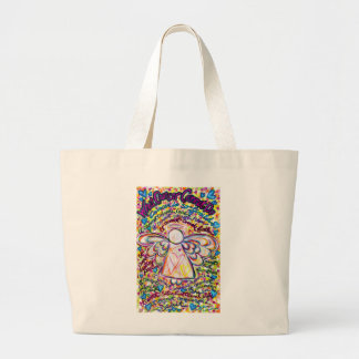 Grand Tote Bag Ce que le cancer ne peut pas faire Poem Angel Art 