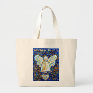 Grand Tote Bag Ce que le cancer ne peut pas faire Poem Angel Art 
