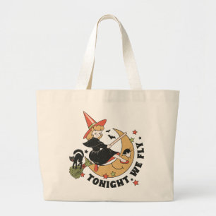 Grand Tote Bag Ce Soir, Nous Volons Une Sorcière Mignonne