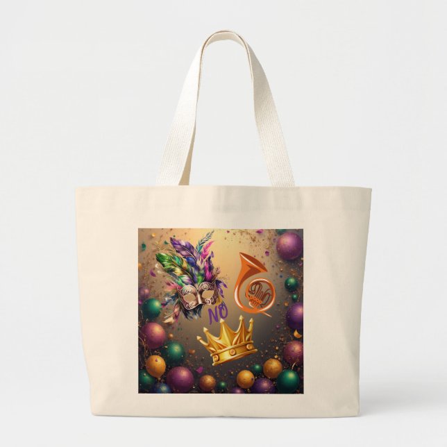 Grand Tote Bag Celebrate Mardie Gras by Sommer Hamilton (Devant)