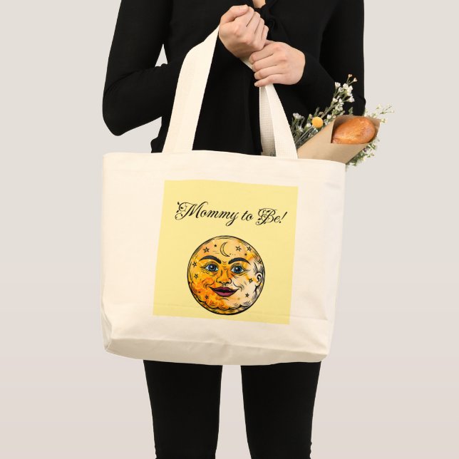 Grand Tote Bag Célébration du Baby shower de la Lune (Devant (produit))