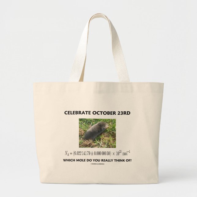 Grand Tote Bag Célébrez le 23 octobre l'où la taupe pensent (Devant)