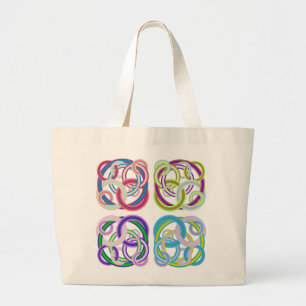 Grand Tote Bag Cercles colorés intriqués