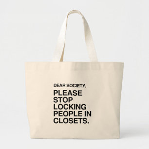 GRAND TOTE BAG CESSEZ SVP DE FERMER À CLEF DES PERSONNES DANS LE