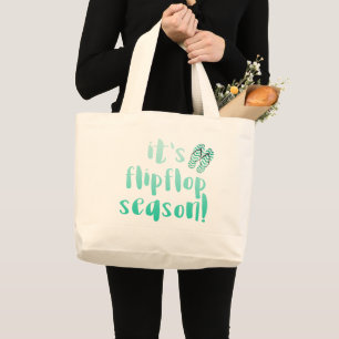 Grand Tote Bag C'est Flipflop Season - Fun Summer Cote