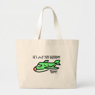 Grand Tote Bag C'est mon 5e anniversaire aujourd'hui