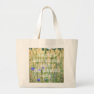 Grand Tote Bag Champ de blé d'été avec fleurs de maïs