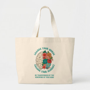 Grand Tote Bag CHANGER VOS MOTS Changer votre mentalité chrétienn