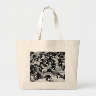 Grand Tote Bag CHARGES de béliers Moutons Noir et Blanc