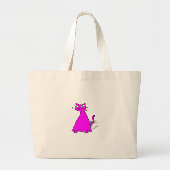 Grand Tote Bag Chat gras rose (Devant)