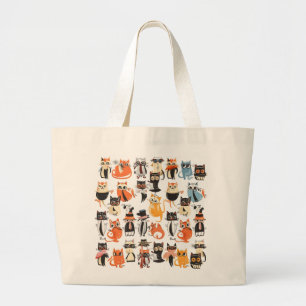 Grand Tote Bag Chats chic Wild Whiskers Wonderland à la mode