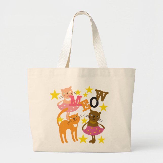Grand Tote Bag Chats dansants (Devant)