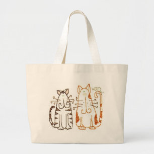 Grand Tote Bag chats de bande dessinée