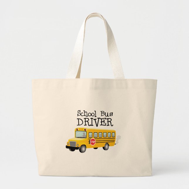 Grand Tote Bag Chauffeur d'autobus scolaire (Devant)