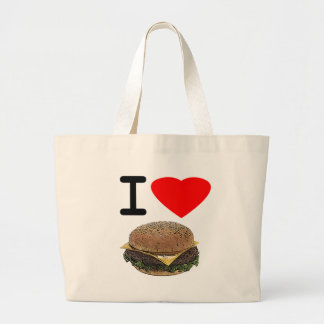 Grand Tote Bag Cheeseburgers drôles d'amour d'I