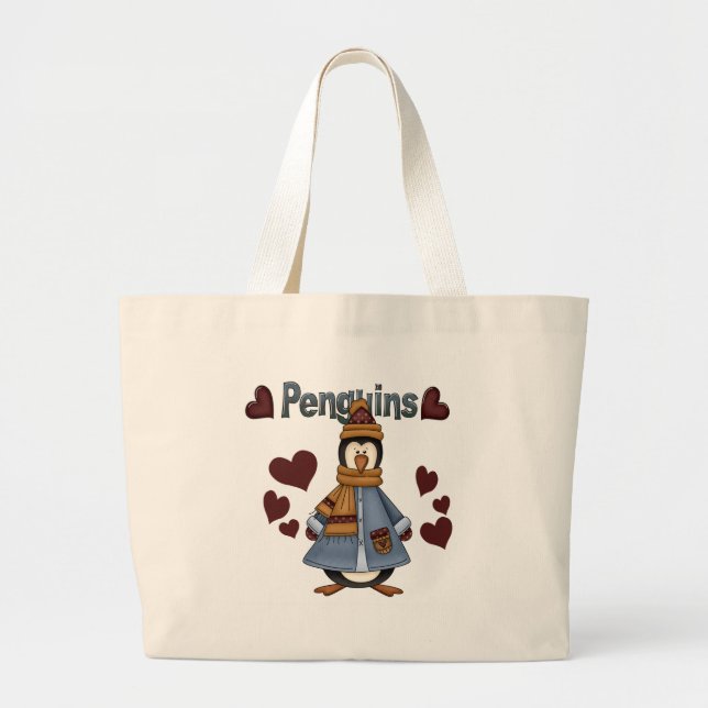 Grand Tote Bag Chemises et cadeaux de manchots d'hiver (Devant)