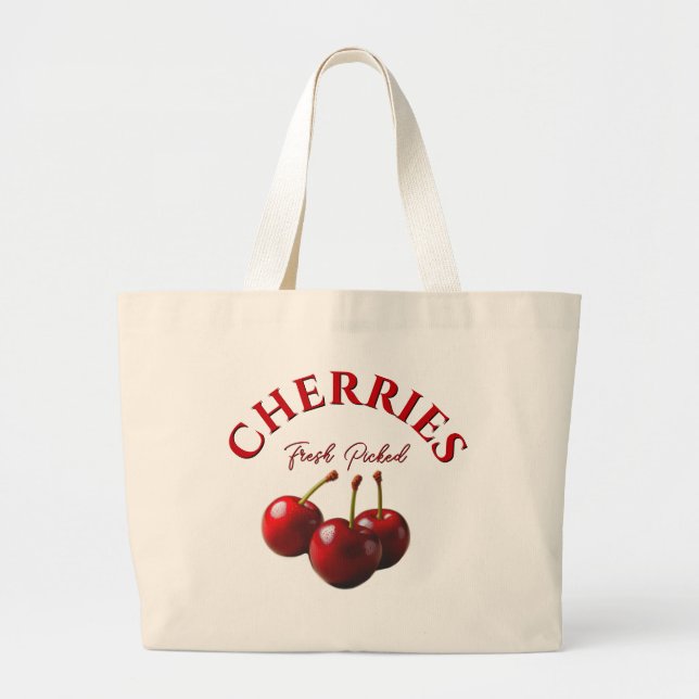 Grand Tote Bag Cherries fresh picked  (Devant)