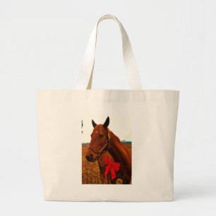 Grand Tote Bag Cheval avec Bow rouge
