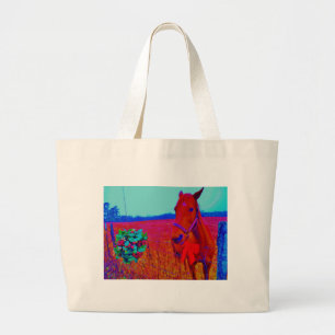 Grand Tote Bag Cheval Brown couleur Noël : ajouter le nom