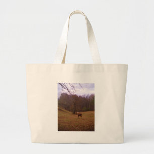 Grand Tote Bag Cheval Brown et blond dans un champ