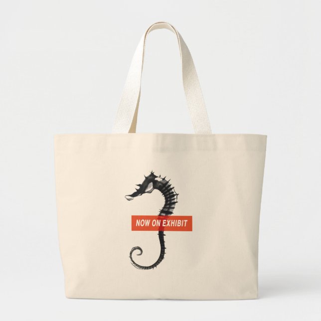 Grand Tote Bag Cheval de mer SUMI-e Fourre-tout (Devant)