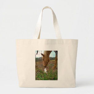 Grand Tote Bag cheval et fleur de printemps Bunny
