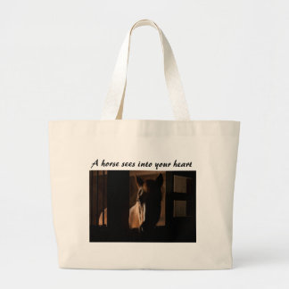 Grand Tote Bag Cheval silhouetté dans la stalle de grange