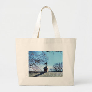 Grand Tote Bag Cheval Vane Météo Ciel Bleu