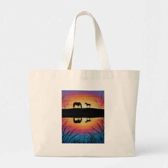 Grand Tote Bag chevaux (Devant)