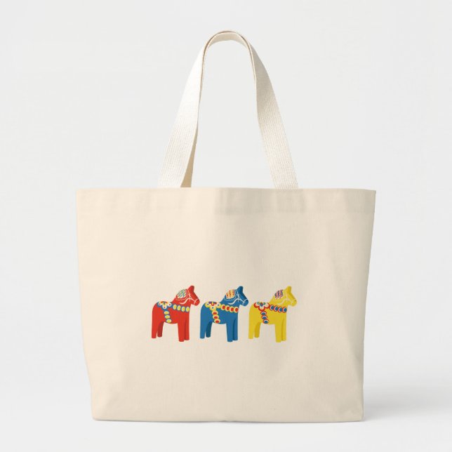 Grand Tote Bag Chevaux de Dala (Devant)
