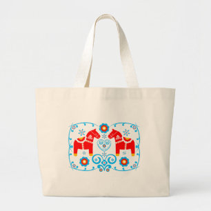 Grand Tote Bag Chevaux rouges de Dala
