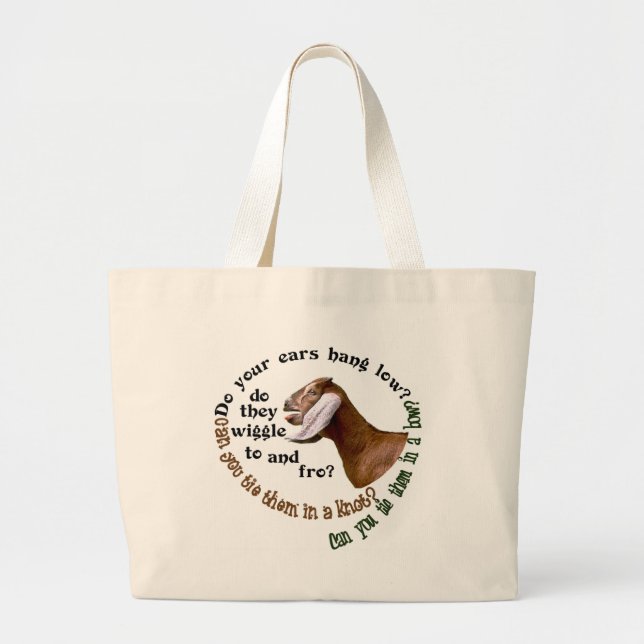GRAND TOTE BAG CHÈVRE DE NUBIAN - VOS OREILLES ACCROCHENT-ELLES (Devant)