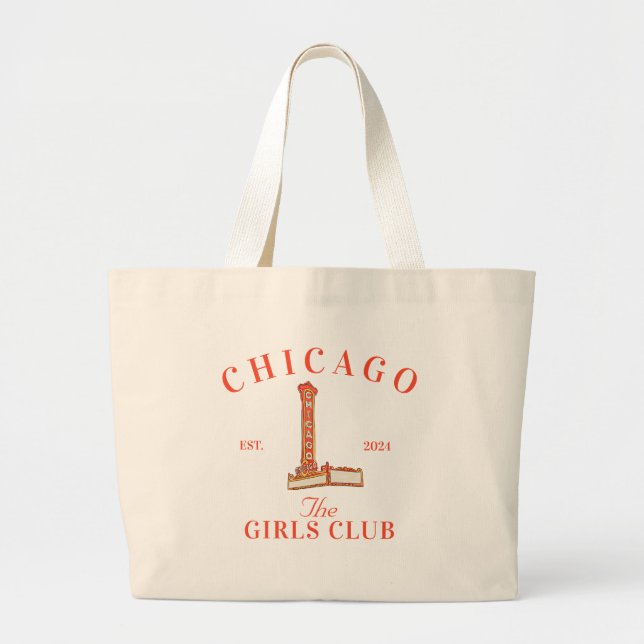 Grand Tote Bag Chicago Bachelorette Girls Club (Devant)