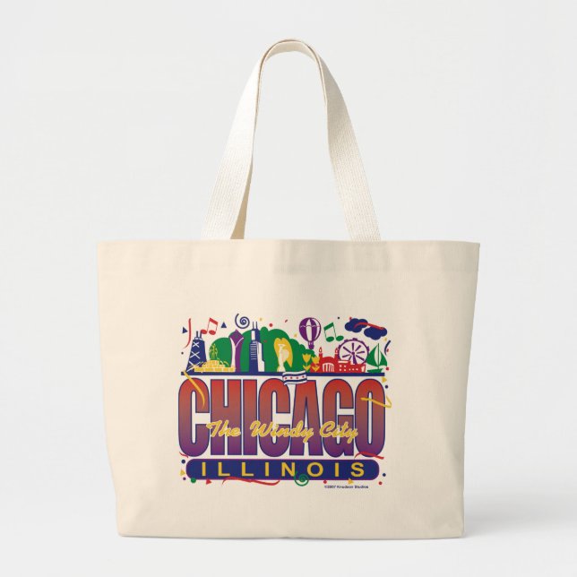 Grand Tote Bag Chicago-Confetti (Devant)