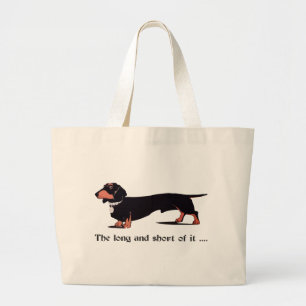 Grand Tote Bag Chien de saucisse Dachshund Humour Randonnée Canar