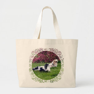 Grand Tote Bag Chiens de Pékin Parti-Color
