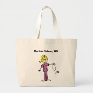 Grand Tote Bag Chiffre femelle blond T-shirts de bâton