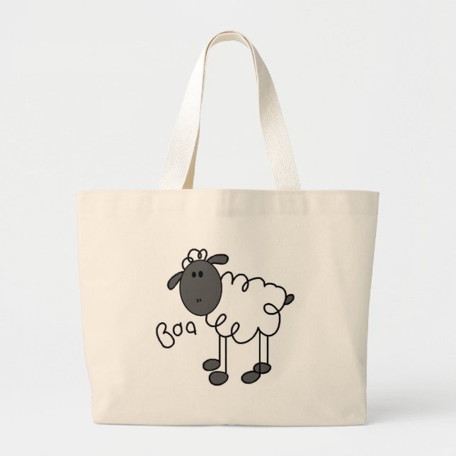 Grand Tote Bag Chiffre T-shirts et cadeaux de bâton de moutons (Devant)