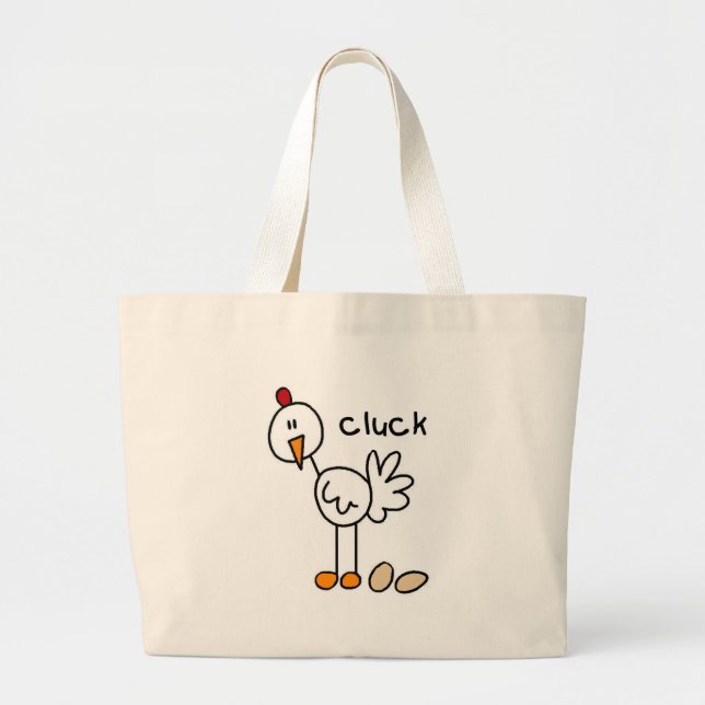 Grand Tote Bag Chiffre T-shirts et cadeaux de bâton de poulet (Devant)