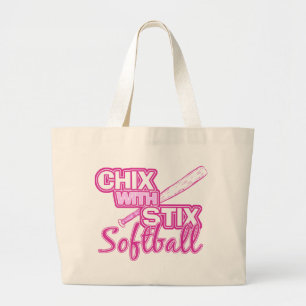 Grand Tote Bag Chix avec le base-ball de Stix