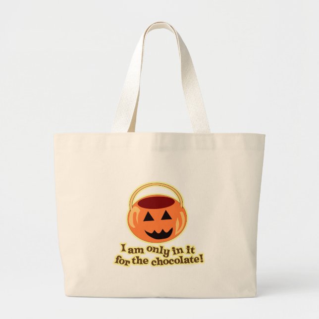 Grand Tote Bag Chocolat Halloween Trick ou Traitements Conception (Devant)