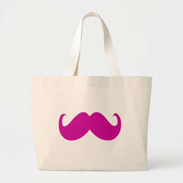 Grand Tote Bag Choisissez votre propre couleur de moustache (Devant)