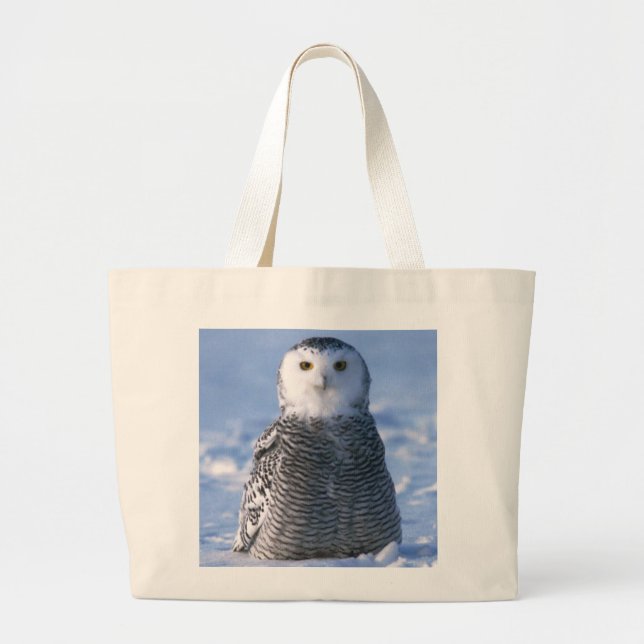 Grand Tote Bag Chouette neigeuse arctique photo personnelle (Devant)