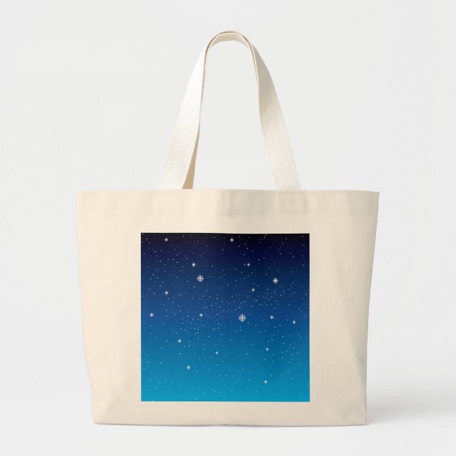 Grand Tote Bag Ciel nocturne étoilé bleu profond (Devant)